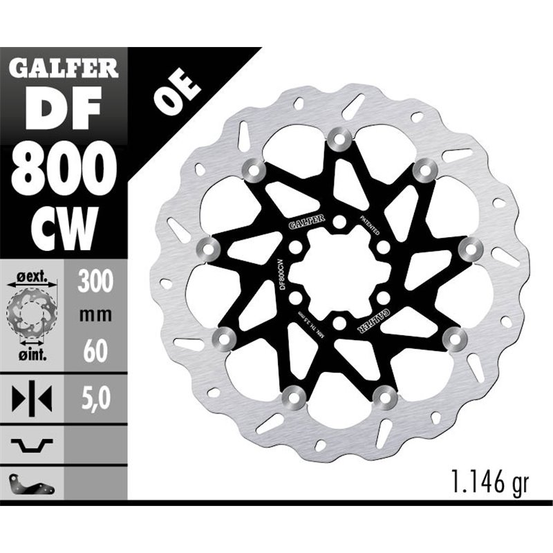 Disco freno Galfer DF800CW