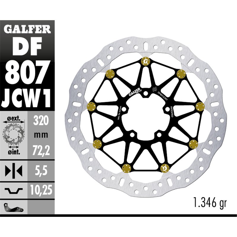 Disco freno Galfer DF807JCW1G03