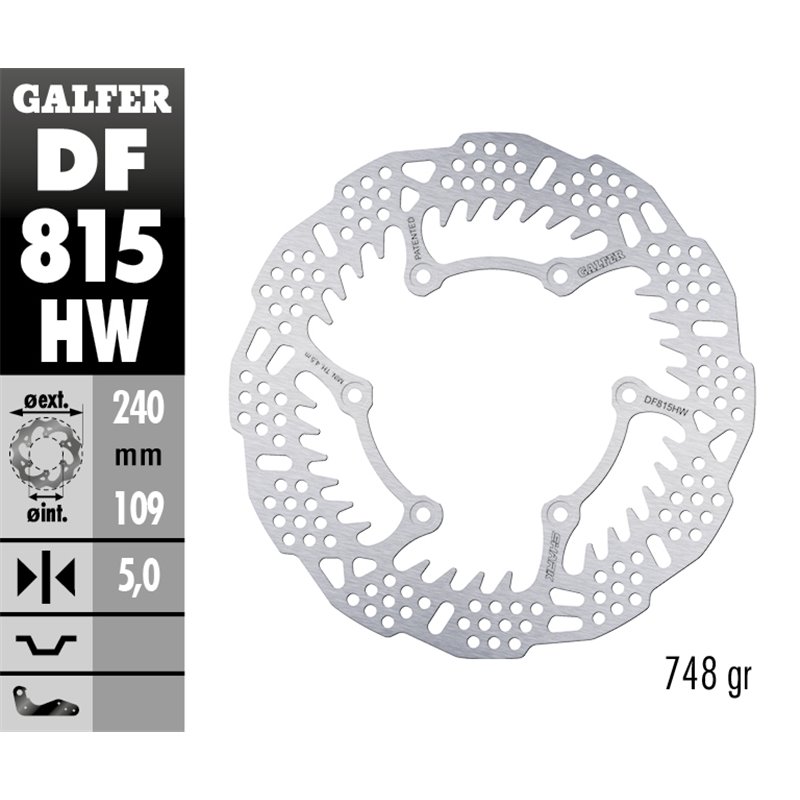 Disco freno Galfer DF815HW