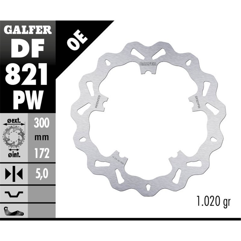 Disco freno Galfer DF821PW