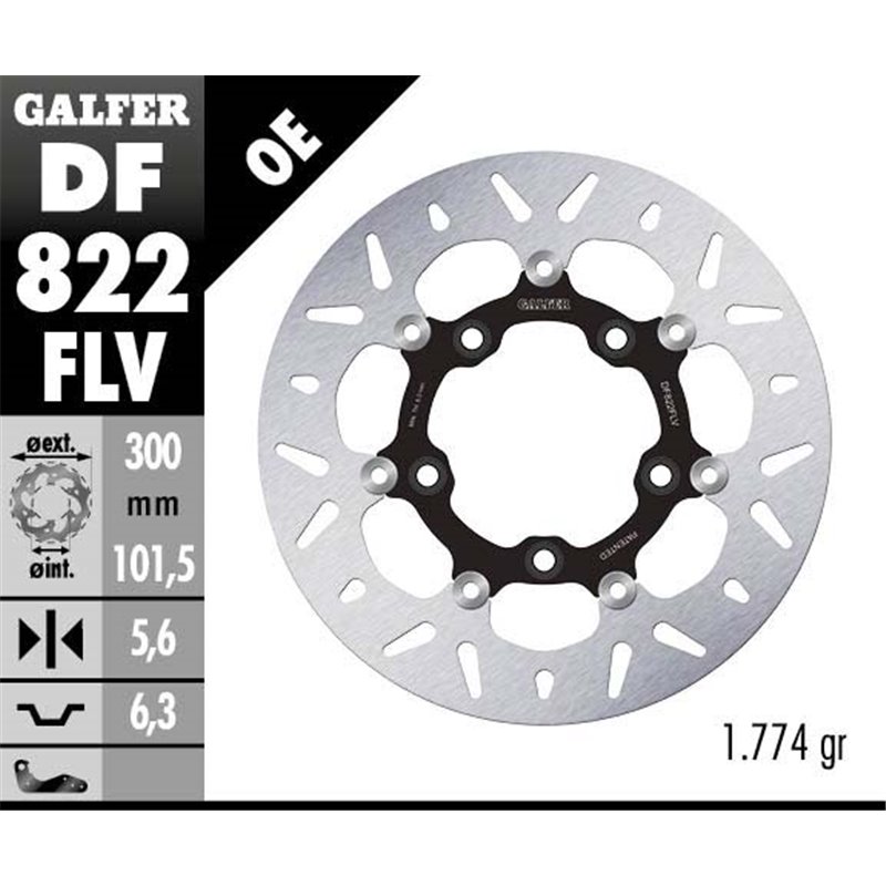 Disco freno Galfer DF822FLV