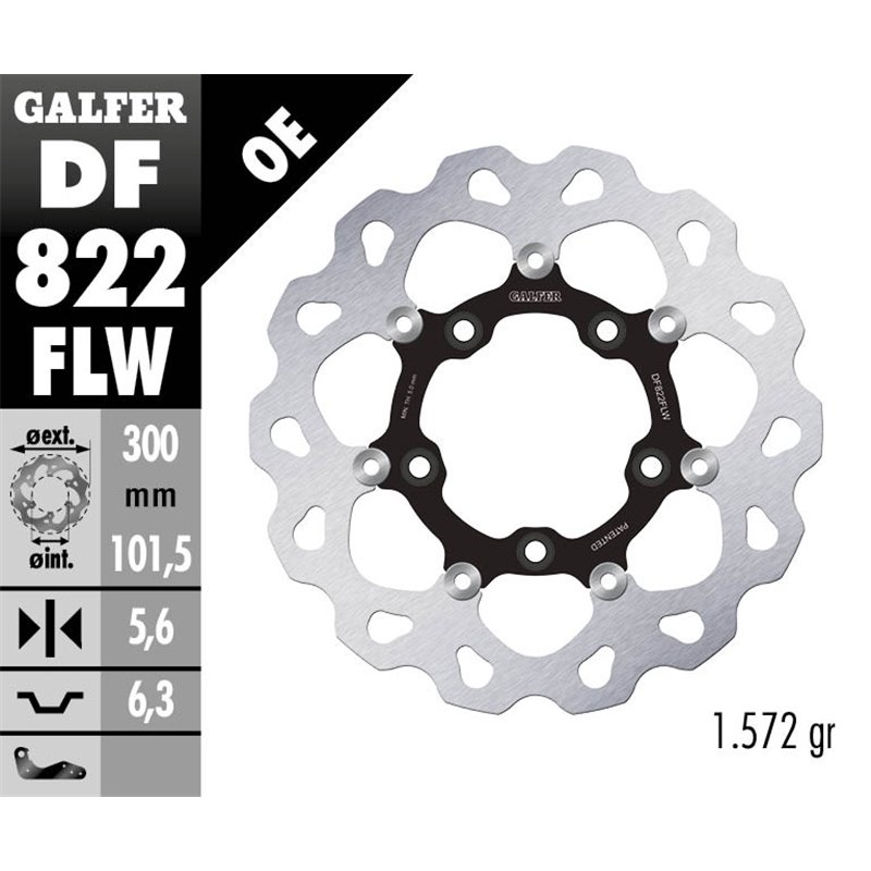 Disco freno Galfer DF822FLW