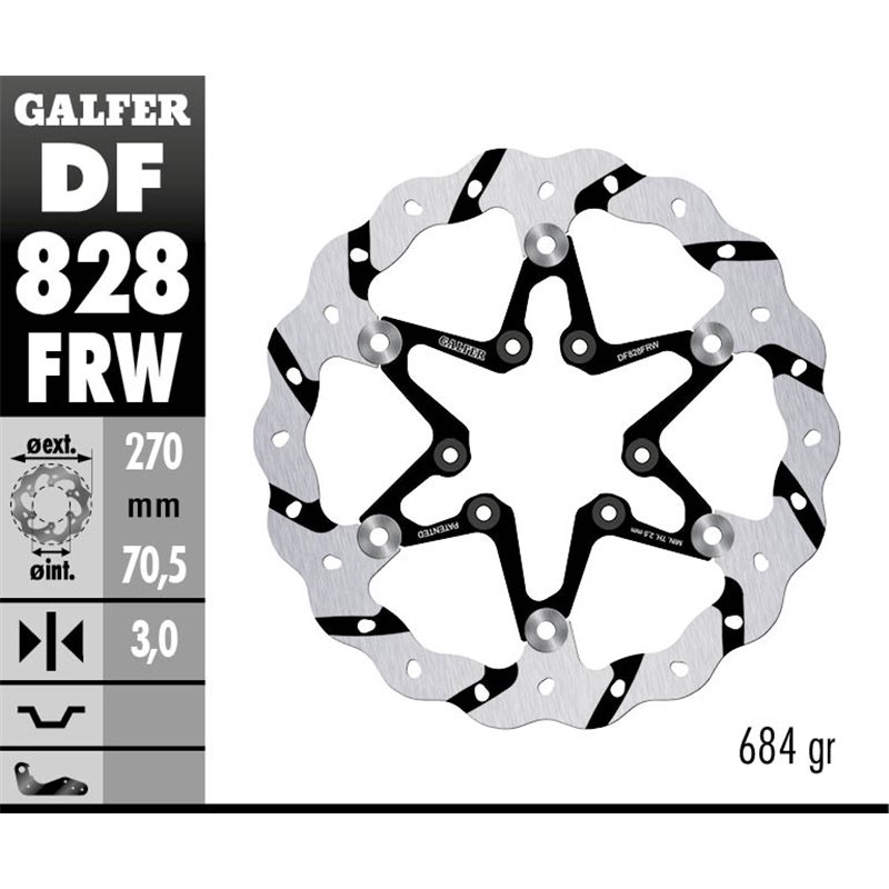 Disco freno Galfer DF828FRW