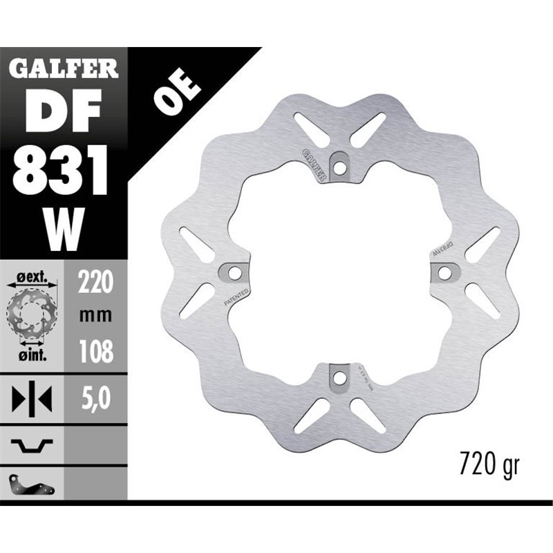 Disco freno Galfer DF831W