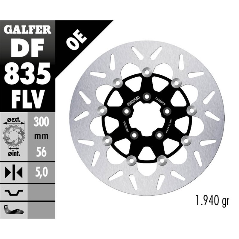 Disco freno Galfer DF835FLV