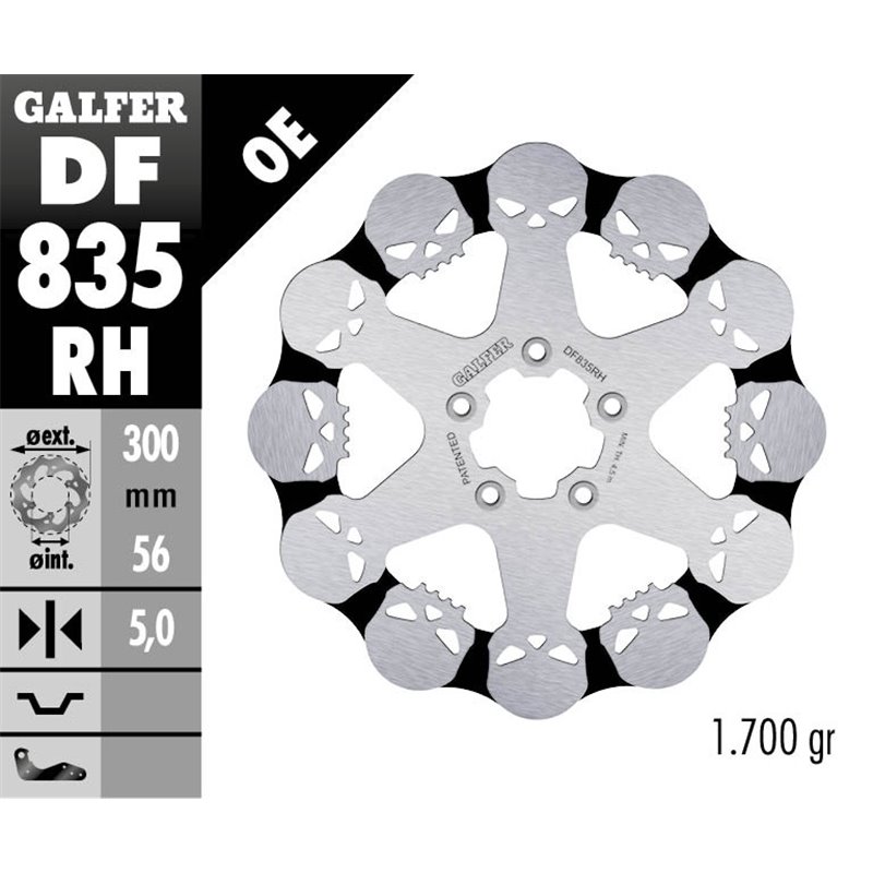 Disco freno Galfer DF835RH