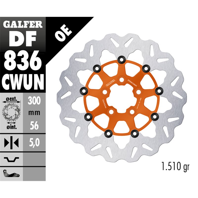 Disco freno Galfer DF836CWUN