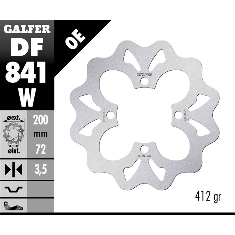 Disco freno Galfer DF841W