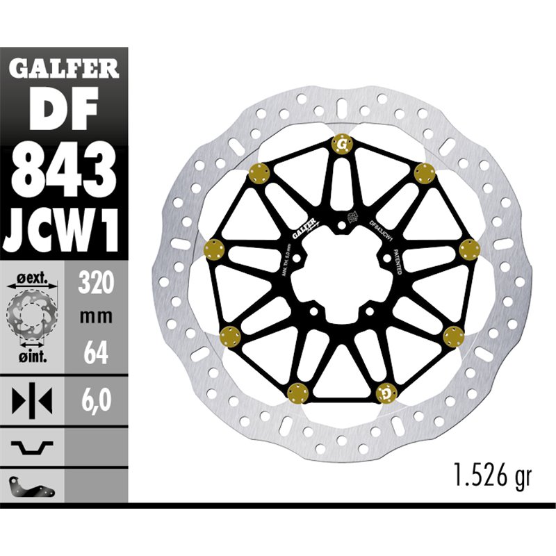 Disco freno Galfer DF843JCW1G03