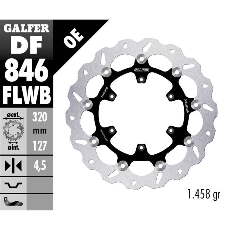 Disco freno Galfer DF846FLWB