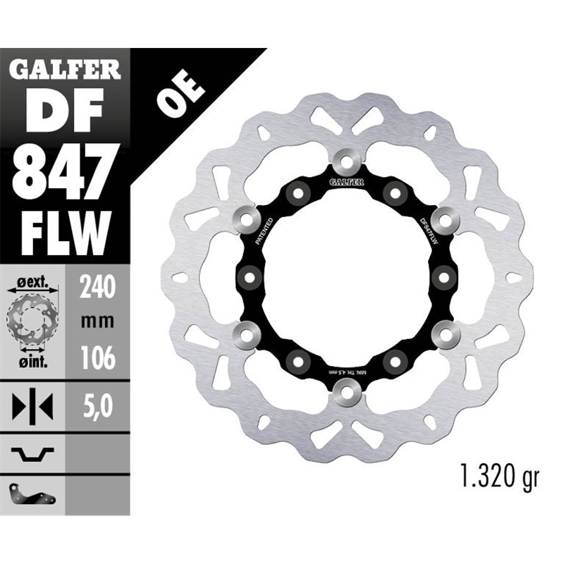 Disco freno Galfer DF847FLW