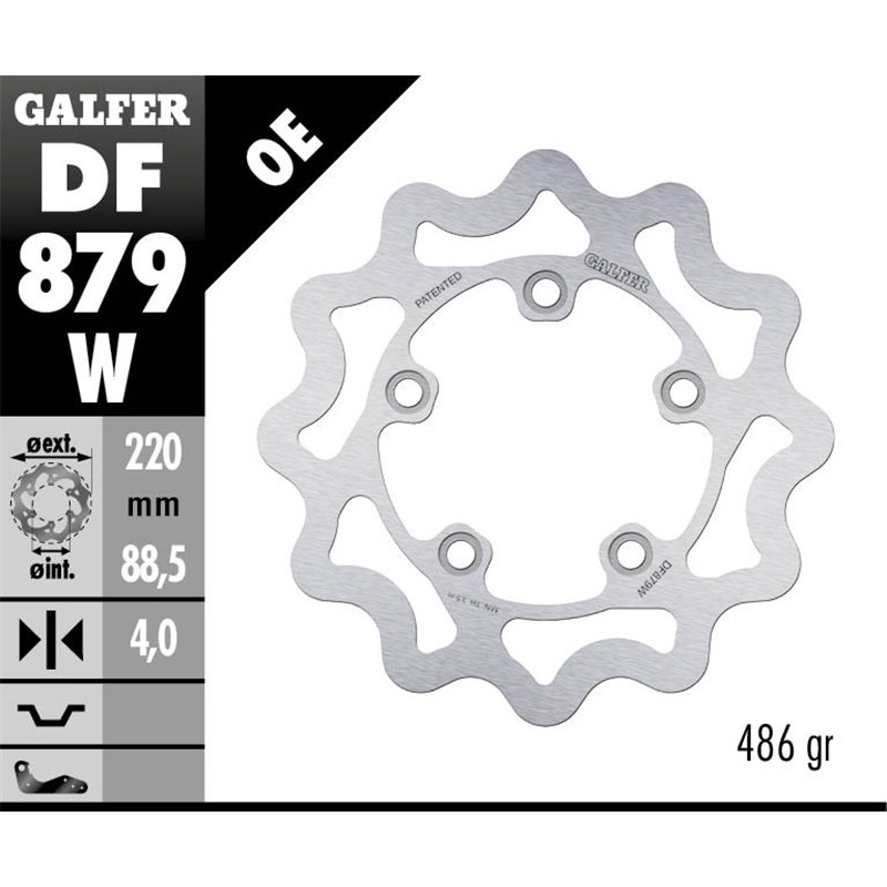 Disco freno Galfer DF879W