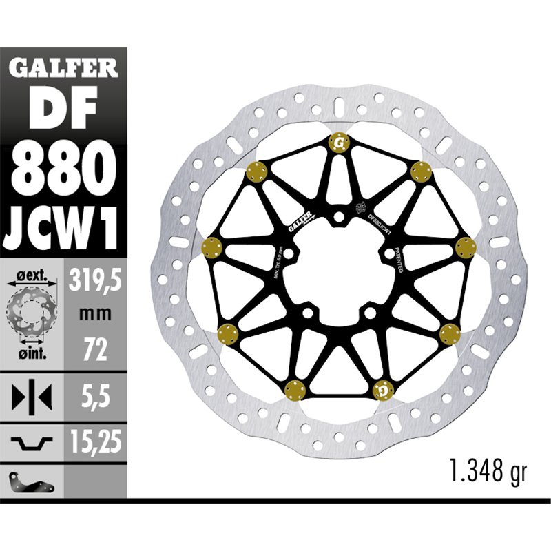 Disco freno Galfer DF880JCW1G03