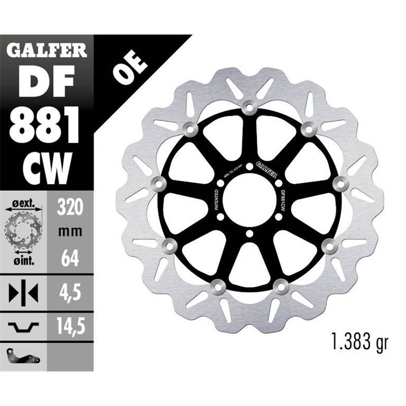 Disco freno Galfer DF881CW