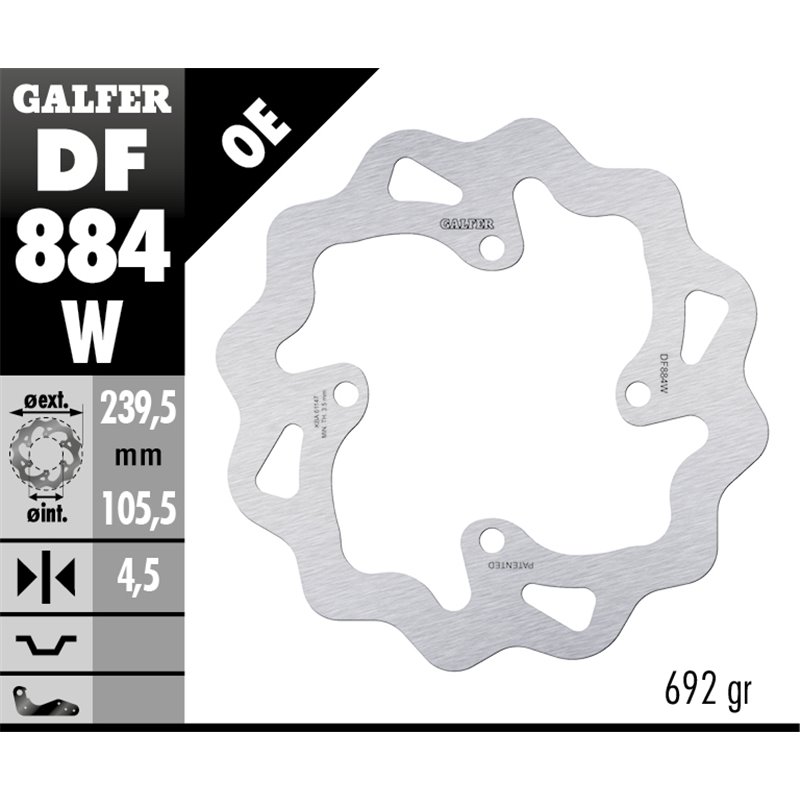 Disco freno Galfer DF884W