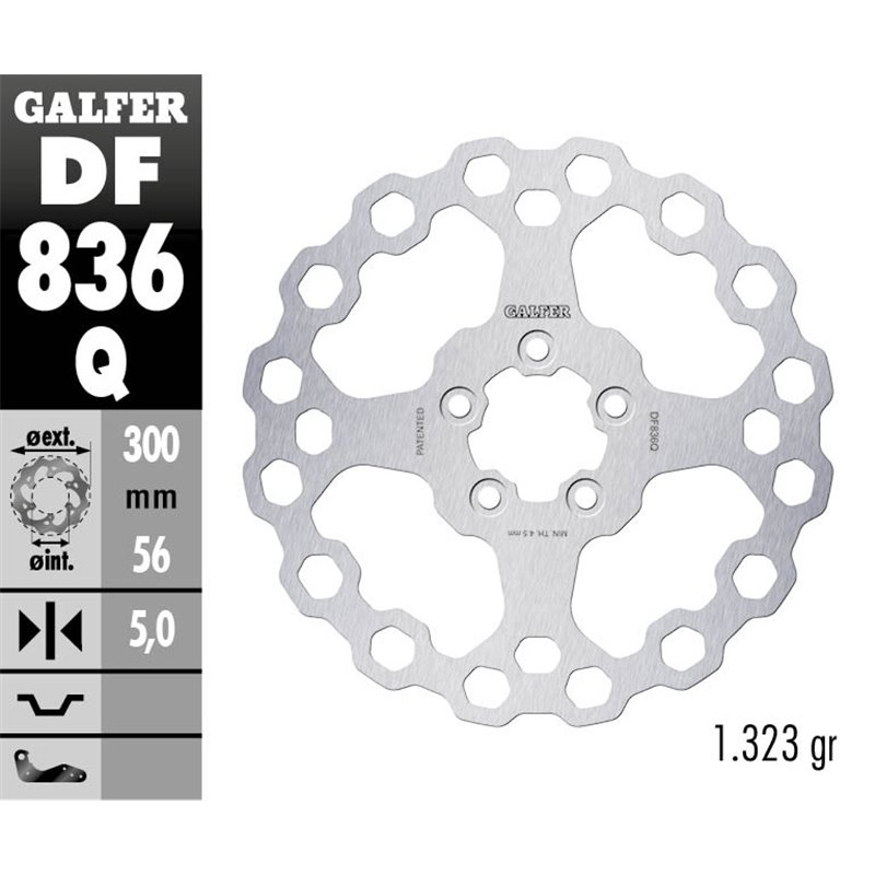 Disco freno Galfer DF836Q