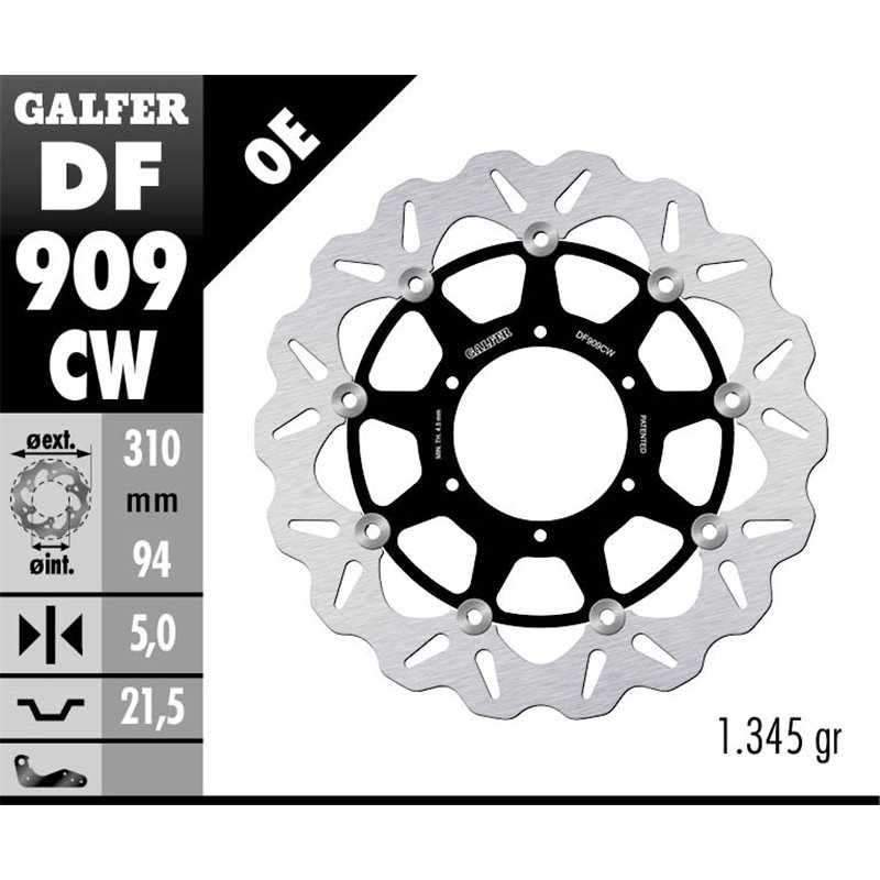 Disco freno Galfer DF909CW