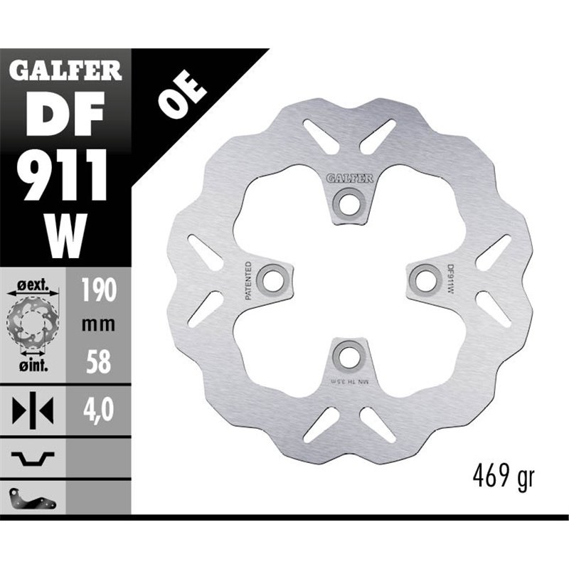 Disco freno Galfer DF911W