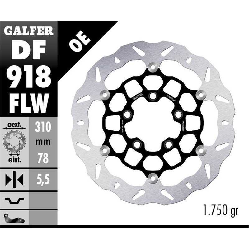 Disco freno Galfer DF918FLW