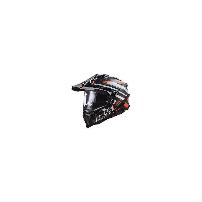 LS2 MX701 C EXPLORER EDGE BLACK FLUO ORANGE