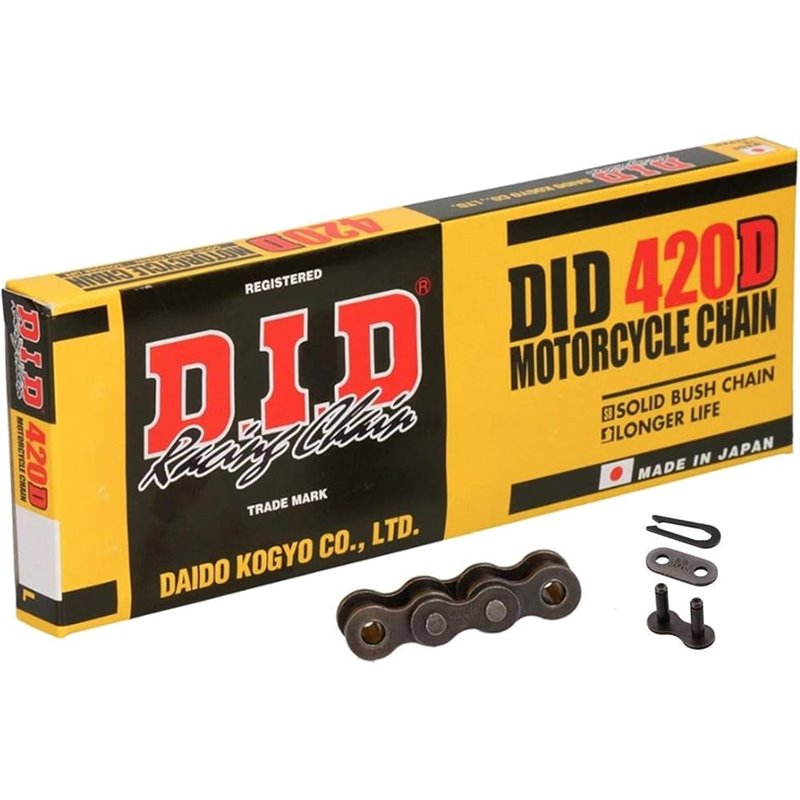 Cadena DID 420D 30 pasos cierre de clip