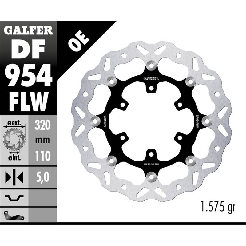 Disco freno Galfer DF954FLW