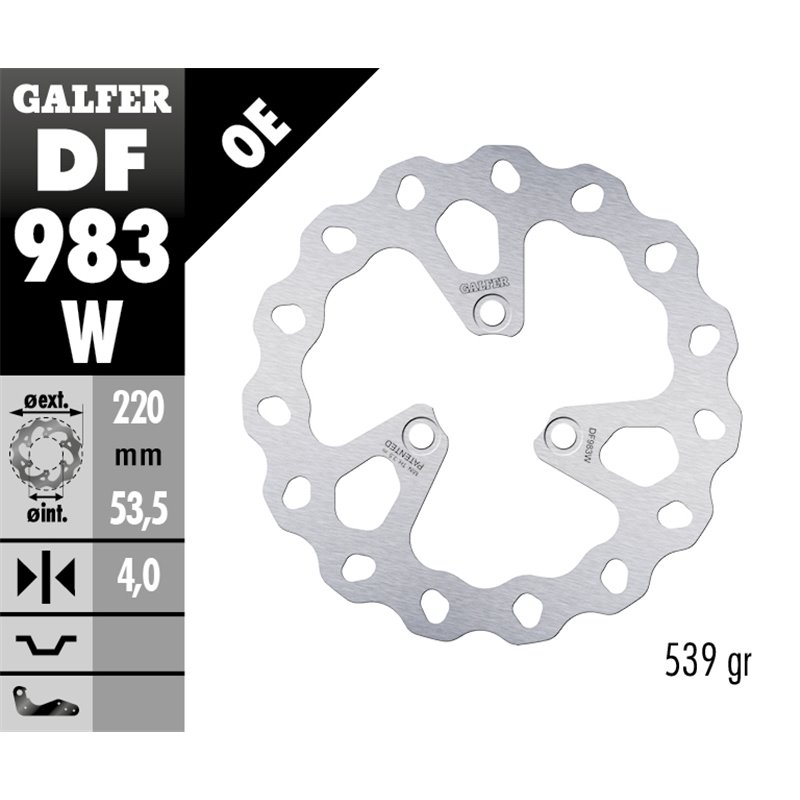 Disco freno Galfer DF983W