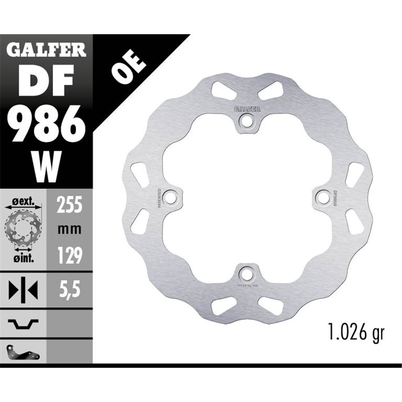 Disco freno Galfer DF986W