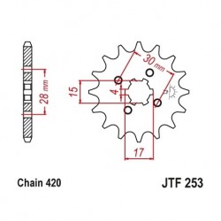 Piñón JTF253 de acero con...