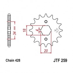 Piñón JTF259 de acero con...