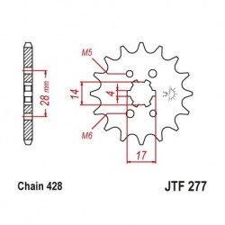 Piñón JTF277 de acero con...