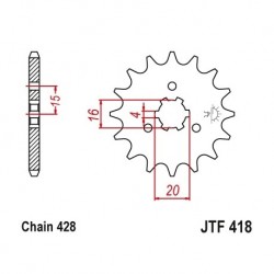Piñon JTF418 de acero con...