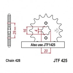 Piñon JTF425 de acero con...