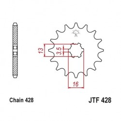 Piñón JTF428 de acero con...