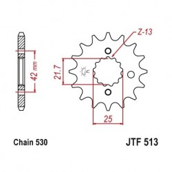 Piñon JTF513 de acero con...