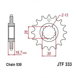 Piñon JTF333 de acero con...
