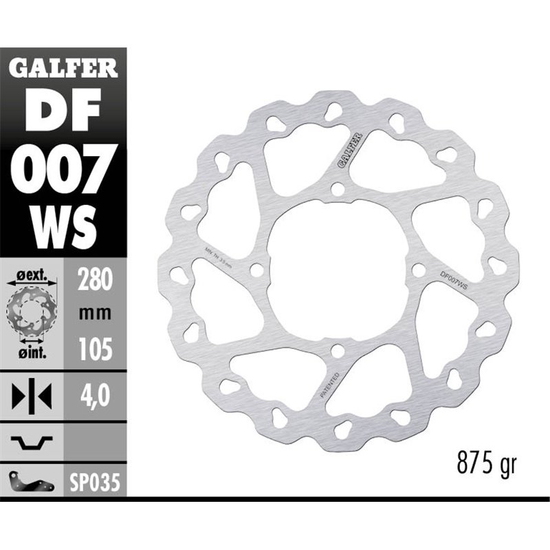 Disco freno Galfer DF007WS