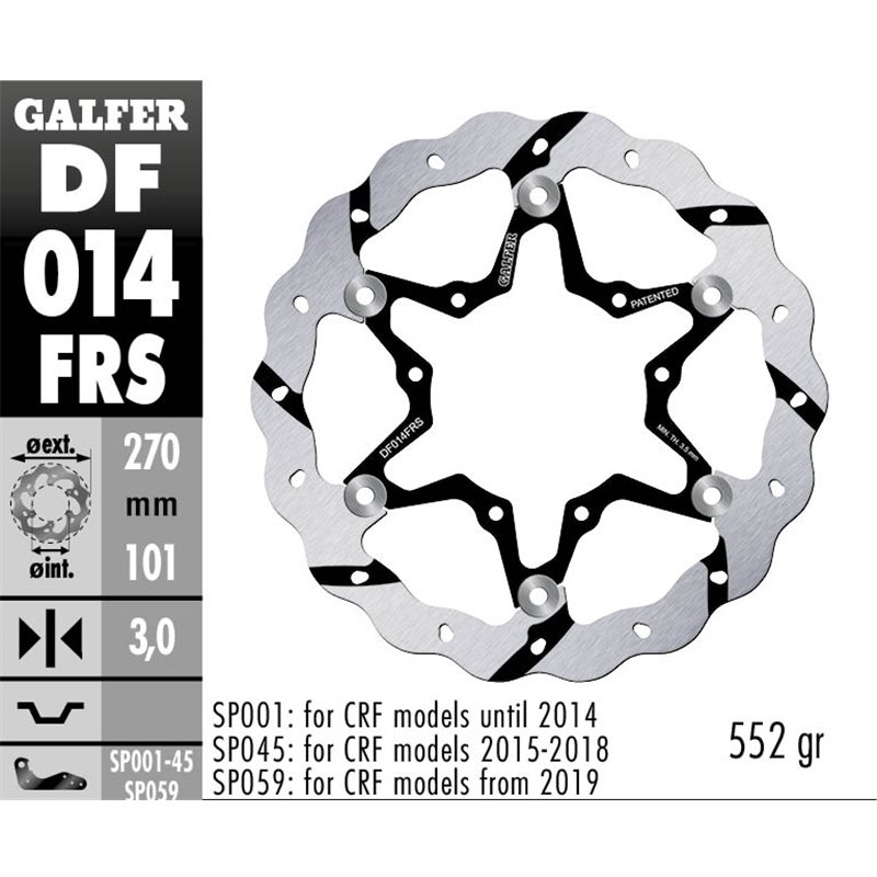 Disco freno Galfer DF014FRS