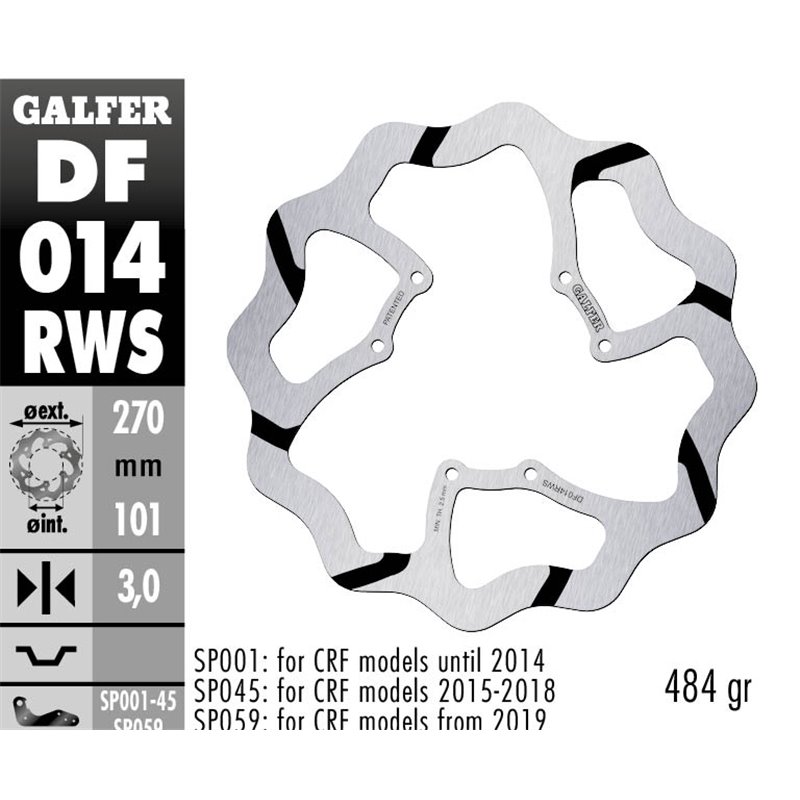 Disco freno Galfer DF014RWS