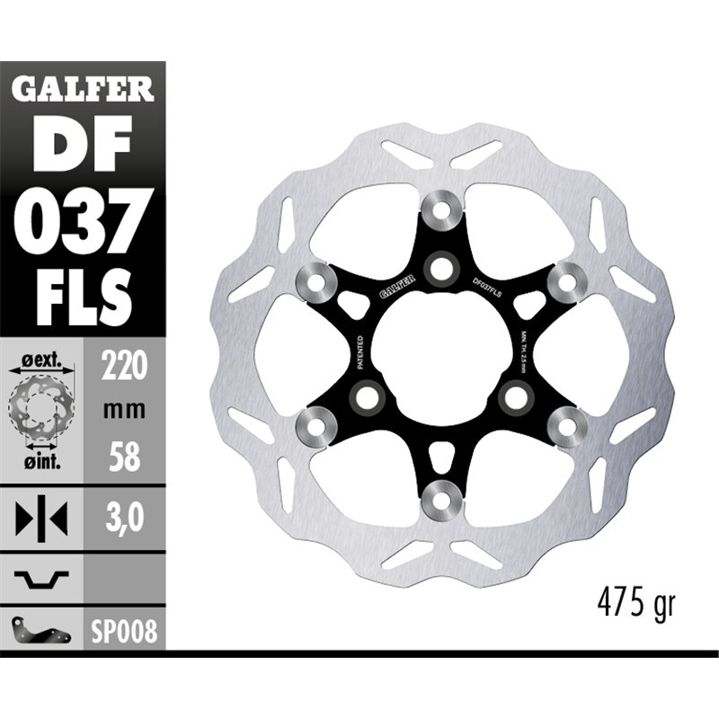 Disco freno Galfer DF037FLS