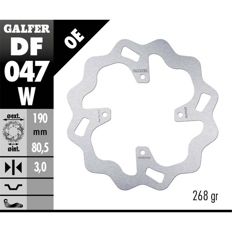 Disco freno Galfer DF047W