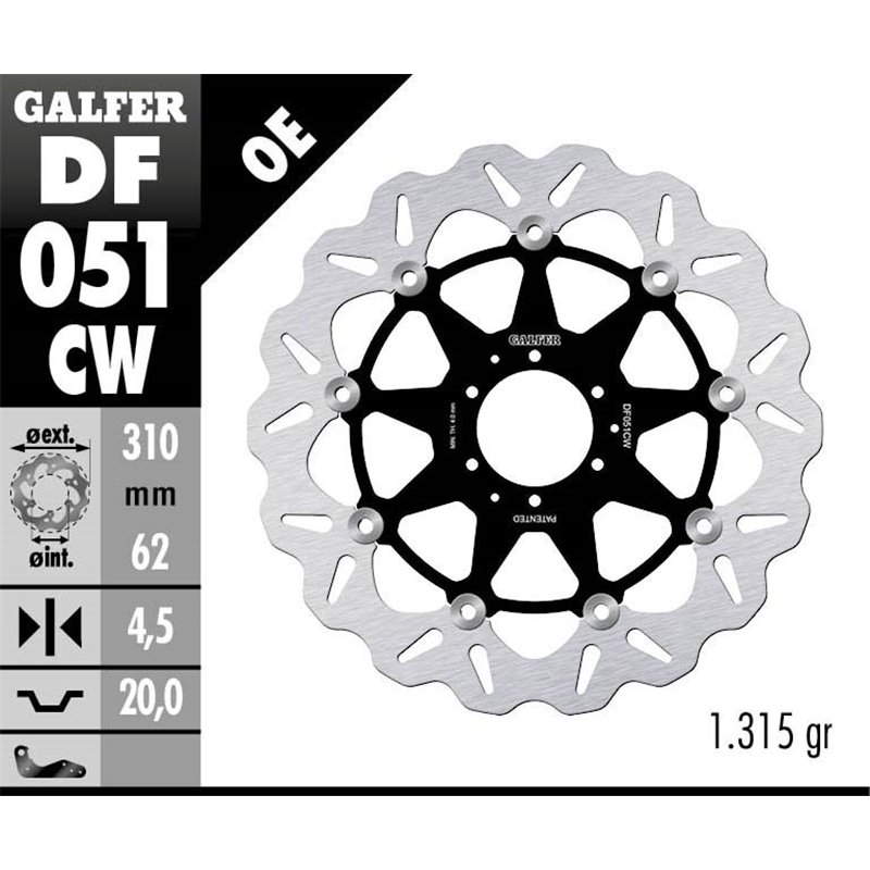 Disco freno Galfer DF051CW