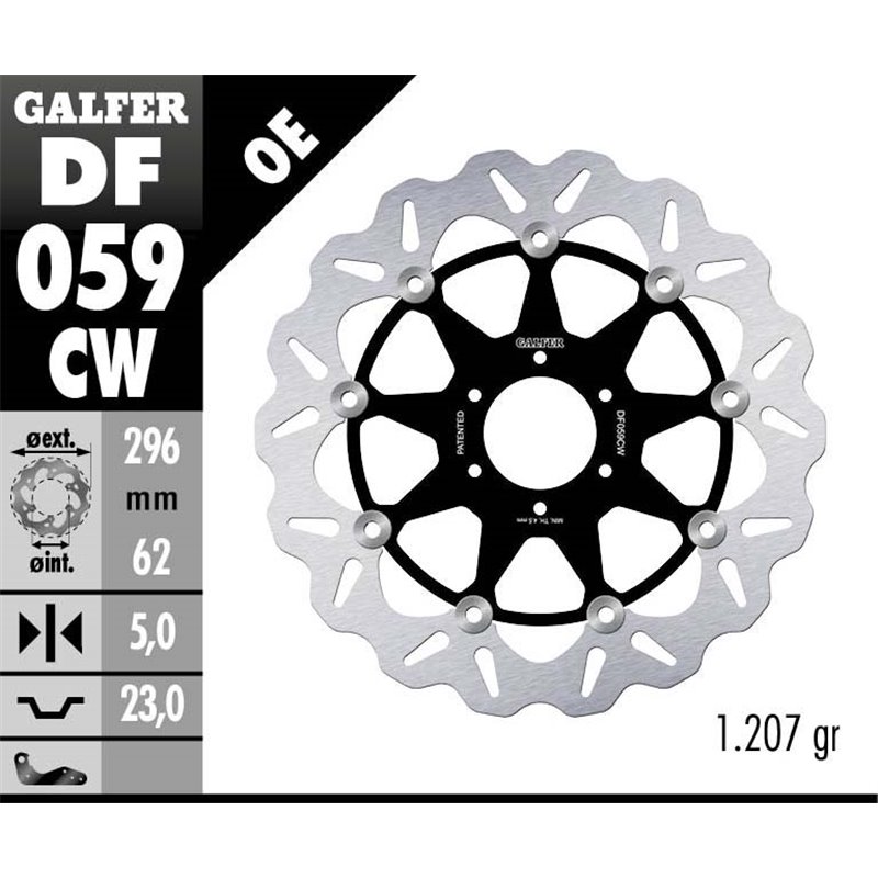 Disco freno Galfer DF059CW