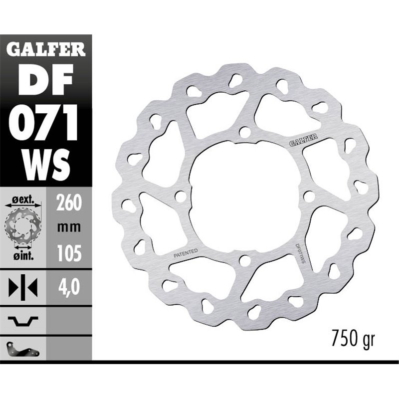 Disco freno Galfer DF071WS