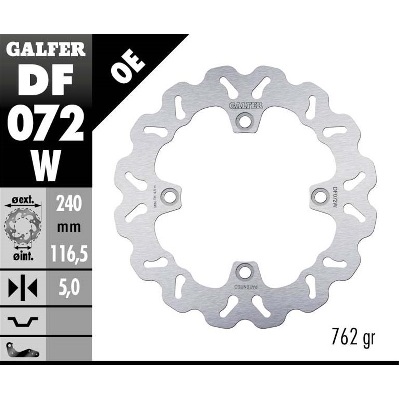 Disco freno Galfer DF072W