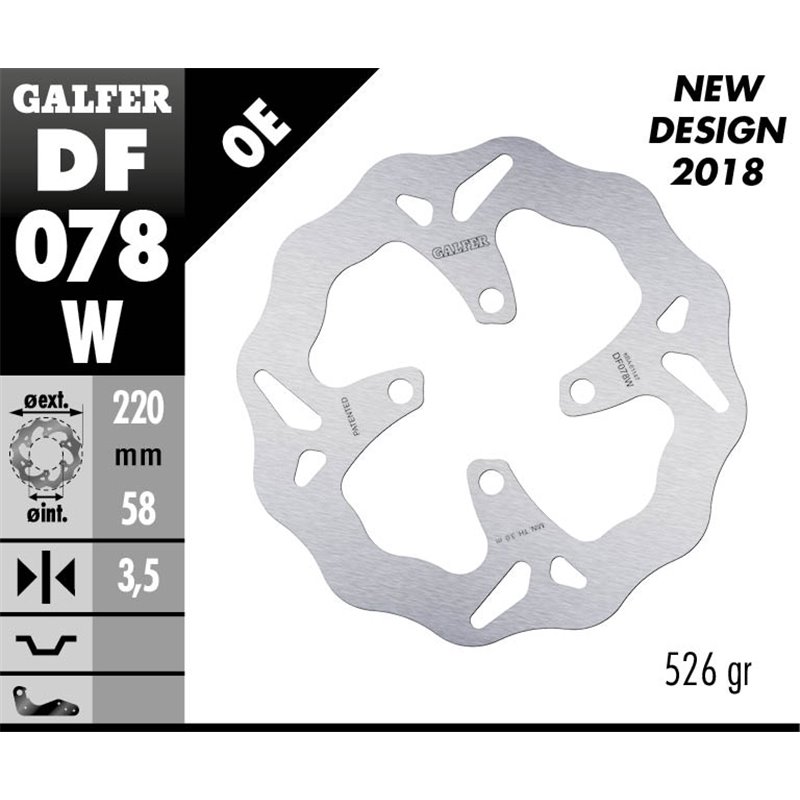 Disco freno Galfer DF078W