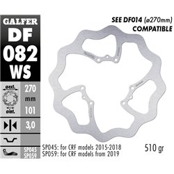 Disco freno Galfer DF082WS