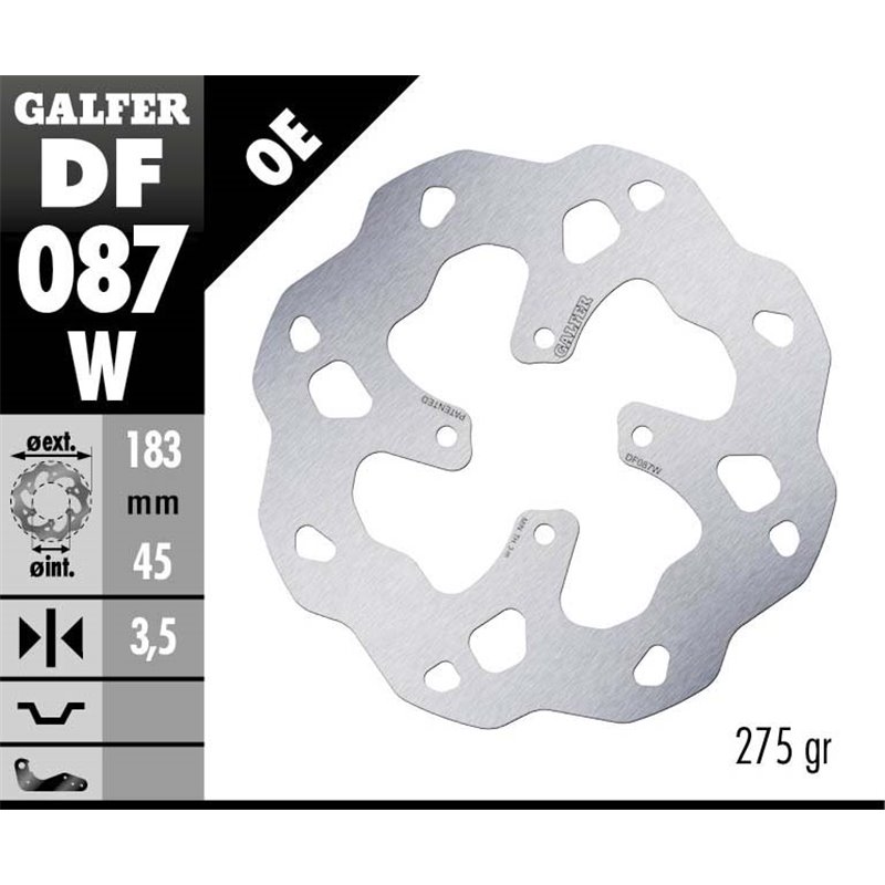 Disco freno Galfer DF087W