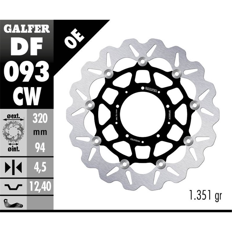 Disco freno Galfer DF093CW