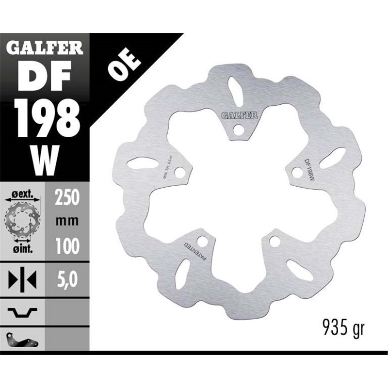 Disco freno Galfer DF198W